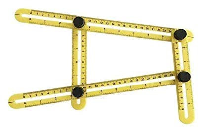 Saker Angle Measuring Tool - Easy Angle Ruler - Multi Angle Measuring Tool - with Unique Line Level - Embedded ABS Bolts and Nuts - Perfect Gifts(Yellow)