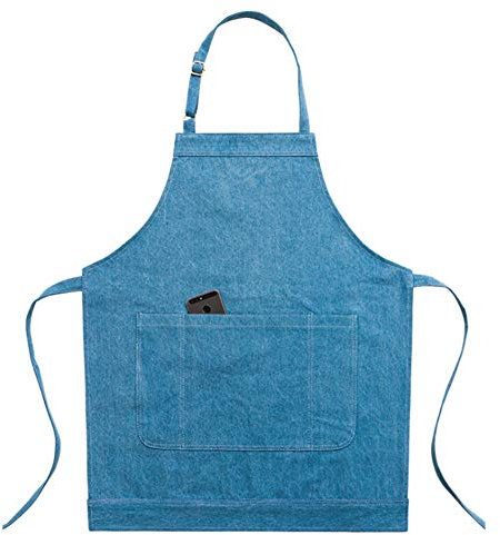 Grembiule per utensili con tasche, attrezzi per lavori pesanti Grembiule da lavoro Grembiule da cowboy multifunzione regolabile per uomo Donna Caffè Disegno Giardino