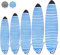UCEDER Lightweight Board Bag and Surfboard Storage Bag- Surfboard Sock Cover Great for Local Trips to The Beach (Blue and White, 6'10'')