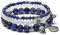 JSDDE Schmuck 3er Armbänder Schmuck Set Freundschaftsarmband Perlenarmband aus Edelsteine Heilsteine mit Lotus Blätter Anhänger Partner für Damen Frauen (Sodalit)