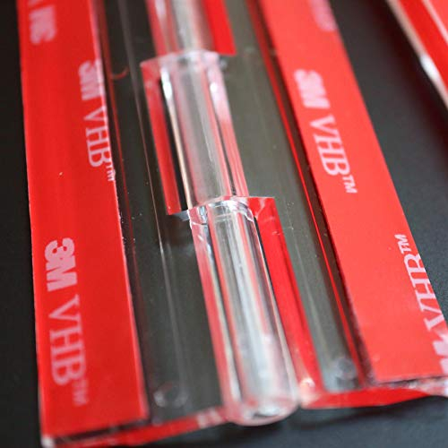 4x Charnières en acrylique - Aucune colle requise, Auto-adhésif. Charnières auto-adhésives. Acrylique transparent en plastique transparent 300 mm