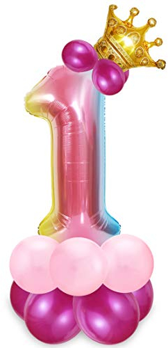 1er Anniversaire Fille Ballon, Ballon Chiffre 1 Rose, Ballon Helium Numéro Rose, Ballon 1 Ans Fille, Ballons Anniversaire 1 an, Anniversaire Fille 1 an Parti Décoration