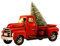 TOYANDONA Weihnachten LKW-Modell mit Mini Weihnachtsbaum Vintage Metall Auto Figur Sammlerstück Spielzeug Tischplatte Ornament für zu Hause Hochzeit Herzstück Rot