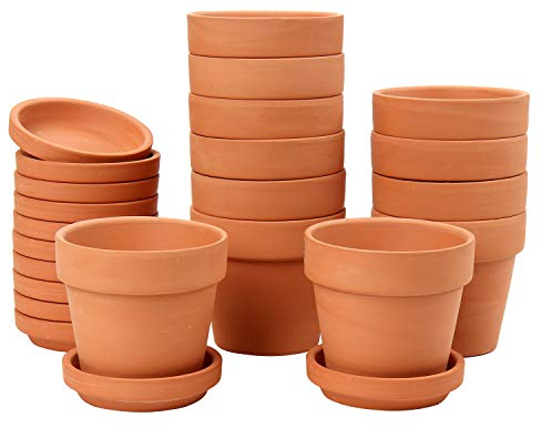 12 Stück Mini Terrakotta Topf 7.9 x 7.4 cm Blumentöpfe Tontöpfe mit Untersetzer und Abflussloch Sukkulenten Töpfe Kräutertopf ideal für Pflanzen Basteln Hochzeitsgeschenk