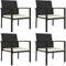 vidaXL 4X Garten Essstuhl Gartenstuhl Stuhl Gartensessel Sessel Rattanstuhl Gartenmöbel Balkonstuhl Terrassenstuhl Stühle Poly Rattan Schwarz