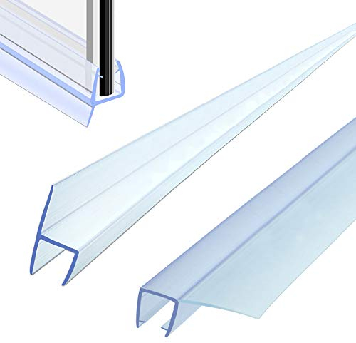 Joint Douche Courbé 2 Pièces Longueur Joint Porte Bas Salle Bain Joint Seuil Épaisseur Verre 8 mm pour Porte Vitrée de la Cabine