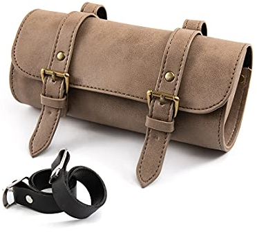 Motorrad Satteltasche Mini Motorradgabel Lenker Pu Leder Werkzeug Aufbewahrungstasche (C)