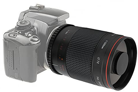 Fotocamera Teleobiettivo a Specchio Obiettivo Professionale da 500 Mm F8 Teleobiettivo a Specchio con Adattatore di Montaggio Obiettivo Portatile per Fotocamera Canon EF-Mount Obiettivo a Specchio per