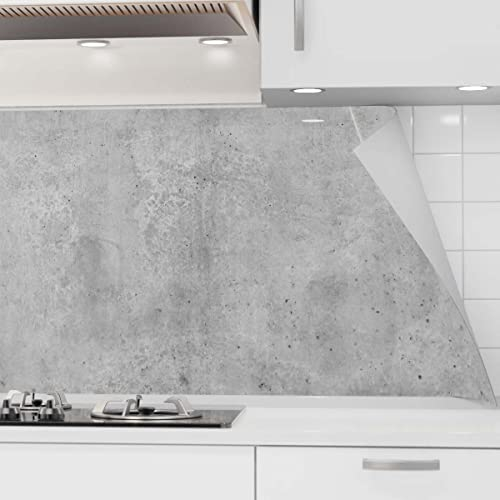 danario Panel Protector de Pared Cocina – Vinilo Adhesivo Antisalpicaduras – Fácil de instalar y limpiar - 0,37 mm - Mate - Hormigón - Muestra