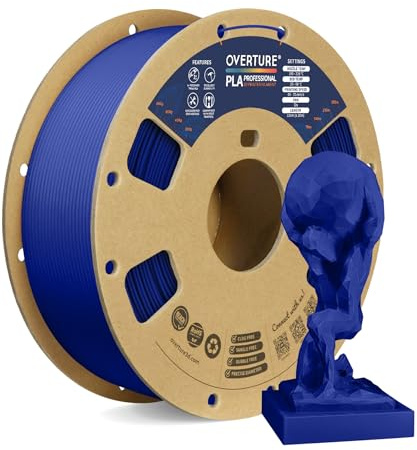 OVERTURE PLA Plus (PLA+) 3D Printer Filament 1.75mm, 1kg Dark Blue | Stronger & More Durable, 4X Tougher Than Basic PLA, High Quality for Prints, Fits Most FDM Printers (Dark Blue)
