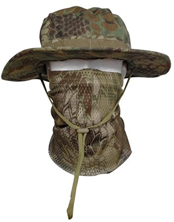 QMFIVE Taktische Boonie Hut Schal Unisex Camouflage Abgerundete Hut Fischer für Tactical Airsoft Paintball Aufstieg Camping (A-MR, 1)