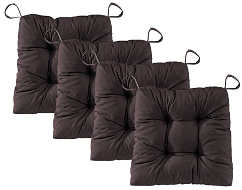 Traumnacht Stuhlkissen Premium 4er Set, 38 x 40 x 7 cm, Kastanie, Öko-Tex Zertifiziert, produziert nach deutschem Qualitätsstandard, 03770407105