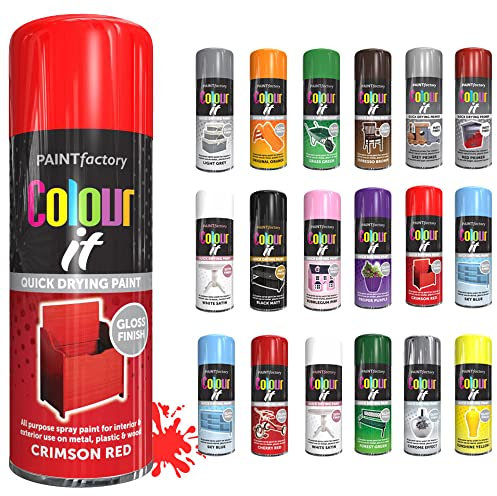 SCHNAZZ 1 x All Purpose Cherry Red Aerosol Spray Paint 400ml Fast Dry, Quick Drying Spray and Excellent Coverage for Wood, Metal, Plastic, Glass and More