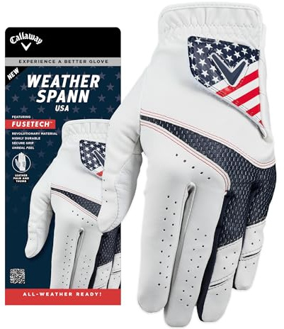 Callaway Golf Weather Spann Glove (Worn on Left Hand,USA,Medium/Large,Men's)
