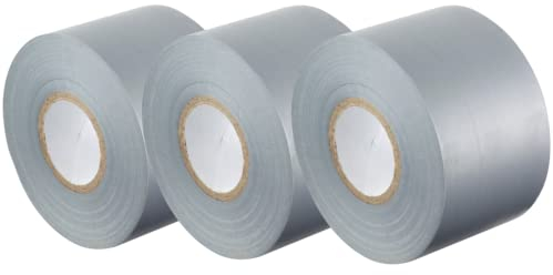 GOCABLETIES - Isolierband Grau - 50 mm x 33 m - strapazierfähiges, selbstklebendes Isolierband - zum Schutz, Bündeln und Reparieren von Kabeln - 3 Rollen