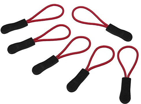 PATIKIL 30Pack Reißverschluss Züge Ersatz Erweiterungskabel Handgriff Befestigung Label Etikett Erweiterung Fixierung Abzieher für Gepäck Rucksäcke Jacken Schwarz Rot