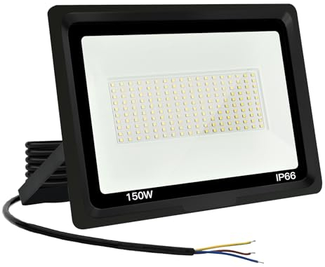 Focos LED Exterior 150W Proyector LED Exterior 15000LM IP66 Impermeable Foco Proyector LED 6500K Blanco Frío Floodlight para Casa, Garaje, Patio, Terraza, Campo