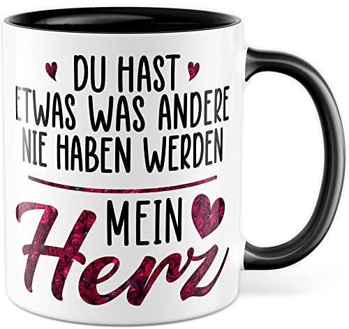 Liebes Tasse Valentinstag Herz Ehemann Ehefrau Geschenkidee Freund Kaffeetasse Geschenk für Freundin Kaffeebecher Partner Ehe Becher Beziehung (Weiß & Schwarz)