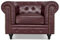 Bravich Leather Chesterfield Armchair- Brown. Single Seater Arm Chair, Faux Bonded Leather Vintage Couch. Living Room Furniture, Easy Clean. Single Seater- 110cm x 90cm x 78cm.