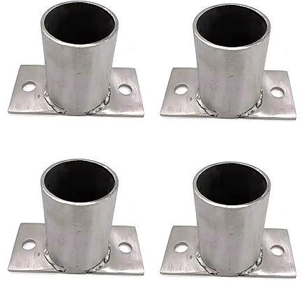 ZAQYCM 4 Pack Round Column Base Plate for Wood Decking/Pergola, 60 70 80 90 100 120 150 200 MM Supports Porch Railing Post Holders Fence Ground Brackets (Size : Dia 50mm(2 in))