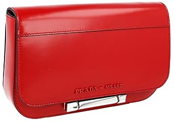 Prada Damen Rot gebürstetes Spazzolato Leder Schultertasche 1BD170 ZO6 F0011