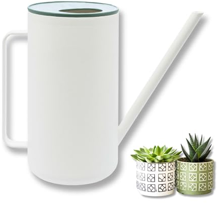 homiez Gießkanne Mug 1500ml 1,5l für Zimmerpflanzen/Balkon/Drinnen aus Kunststoff, mit langem Ausgießer für Bewässerung von Blumen, Haus, Innen, Außen und Garten