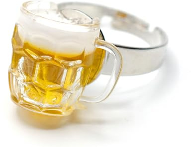Miniblings Bague en verre à bière en verre à bière pour fête de la bière | Convient au quotidien, fabriqué avec soin à Berlin, convient également comme cadeau