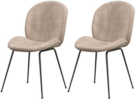 COSTWAY 2er Set Esszimmerstühle, Küchenstuhl Polsterstuhl Samt mit Metallgestel, Gepolsterter Stuhl Esszimmer für Wohnzimmer und Schlafzimmer, Braun
