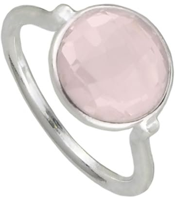 I-be, Rosenquarz Edelstein Ring facettiert 925 Sterling Silber, 105321/11 (58)