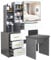 Dressing Table with Mirror and Stool, Makeup Vanity Table, 4 Drawer 3 Shelves Storage Unit Cosmetic Bedroom Dresser Make Up Desk Stool for Living Room, Bedroom Furniture, 90W x 36D x130H cm