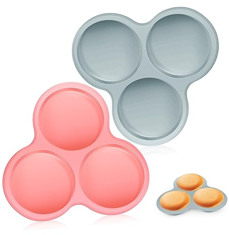 Zerodeko 2pcs Cake Molds for Baking Silicone Muffin Pans Cookie Molds Air Fryer Accessories Nonstick Surface Easy Cleaning Food-Grade Material
