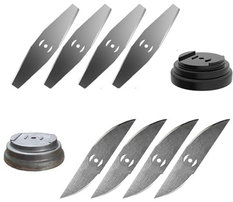 ZREBZYR Lama Tagliaerba, Lama in Metallo, Lama per decespugliatore, Lama di Ricambio Senza Fili, tagliaerba da Giardino Solo 8 Lame Incluse,con Base a Lama, per Accessori da Giardino