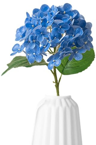 Lesunbak Künstliche Blume Hortensie, Hortensien Kunstblumen Länge 45cm, Getrocknete Hortensien, Kunstblumen Wie Echt Deko Seidenblumen, Kunstblumen Für Hochzeit Home Par Tisch Küche Büro Deko Saphir