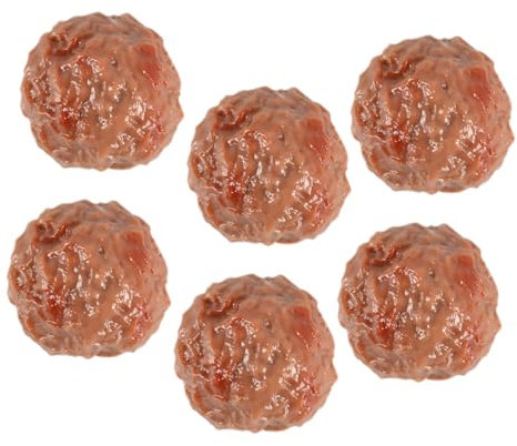 GARVALON 6stücke Künstliches Fleisch Realistische Rindfleischbällchen Modell Gefälschte Lebensmittel Küche Display Foto Prop Dekoration Requisit Für Restaurant Und Haus