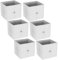 URBNLIVING Set of 1/4/6 Foldable 27cm Woven Fabric Storage Cube Box Drawer Insert Basket with Handle - Multi Colourful Collapsible Toy Arts & Crafts Bins, Durable and Lightweight for Home Office