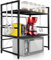 Floordirekt Mikrowellenregal - 2-stufiges Regal, Verstellbarer Küchen Organizer mit 3 Haken - flexibel ausziehbar, Küchenregal, Aufbewahrungsregal für Gewürze (Durango) (2-stufig)