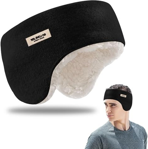 BSITSSS Ohrenwärmer Herren Damen, Winter Ohrenschützer, Schwarz Stirnband Ohrenschutz, Warmes Earmuffs, Moden Ear Warmers für Laufen, Yoga, Skifahren, Reiten, Fahrrad, Ohrabdeckung