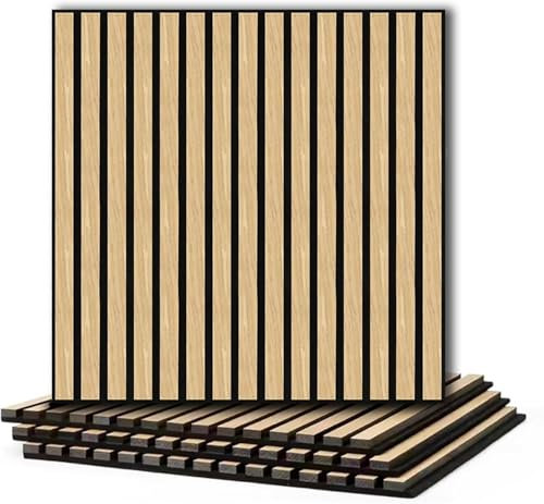 Schallabsorbierende Akustikplatten – 4er Set Holzpaneele 60x60 cm – Wandverkleidung aus Holz – Akustik Wandpaneele für Schalldämmung und Design