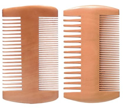 2 PCS Peigne Barbe Homme ècologique, Peigne a Barbe en Bois Homme, Peigne Bois pour Moustache Cheveux et Soins Barbe Homme, Coiffage des Cheveux, Barbes & Moustaches