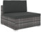 CINDERFUL Modular-Sofa-Mittelteil 1 STK. + Auflagen Poly Rattan Grau,Rattan Sofa Mittelteil mit Sitzpolster Modular und witterungsbeständig für den Außenbereich Gartensitzmöbel
