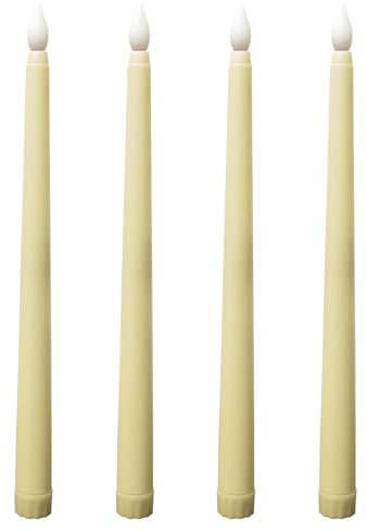 KARELLS LED Stabkerzen, 4PCS Flammenlose Tafelkerzen, Batteriebetriebene LED Kerzen, für Muttertagsgeschenk, Party, Hochzeit, Kirche Dekorationen, Beige