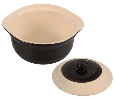 Mobestech Cacerola de Arcilla Sin Esmalte Olla de Cocina de Barro Sopa y Guiso Cocinas Caseras y Comerciales Resistente Calor y Antiadherente