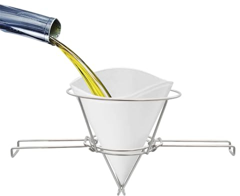 Fritteusen Filterständer - Friteusen Ölfilter Halter | Edelstahl Siebhalter Mit Klapparmen Für Küche Restaurant Hotel