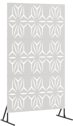 vidaXL Edelstahlzaun mit Blumenmuster | Hohe, Moderne Bauweise, strapazierfähige Konstruktion, perfekt für Gärten und Terrassen. Sichtschutz für deinen Garten, Terrasse oder Hinterhof.