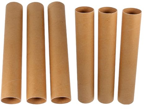 AKOOSY Papierröhren für Bastelarbeiten Braun, 6 Stück, Zylindrisch | Kraftpapierröhre für Scrapbooking, Strohpapier, Einfache Klassische Ausführung