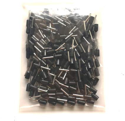 100pcs VE Insulated Cord End Terminals - 22AWG 0.5mm² Brass Electrical Crimp Connectors - E0508 Cable Ferrules(Blacke)