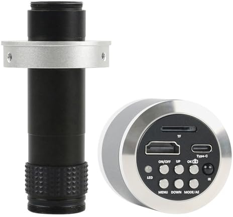 48MP 4K 1080P HDMI HD USB Industrielle Video Digital Mikroskop Kamera C Mount Objektiv LED Ring Licht Handy Löten Reparatur Gestochen Scharf Präzise Details Mühelos(with 130X Lens)