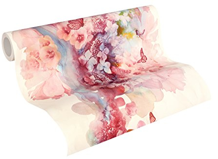 A.S. Création Vliestapete Free Nature Tapete floral 10,05 m x 0,53 m beige blau rot Made in Germany 344511 34451-1
