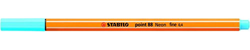 STABILO Point 88-0.4mm Fineliner - Box of 10 Pens - Neon Blue