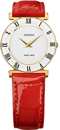 JOWISSA Weiss/Gold/Rot Roma Colori Schweizer Damenuhr J2.200.M